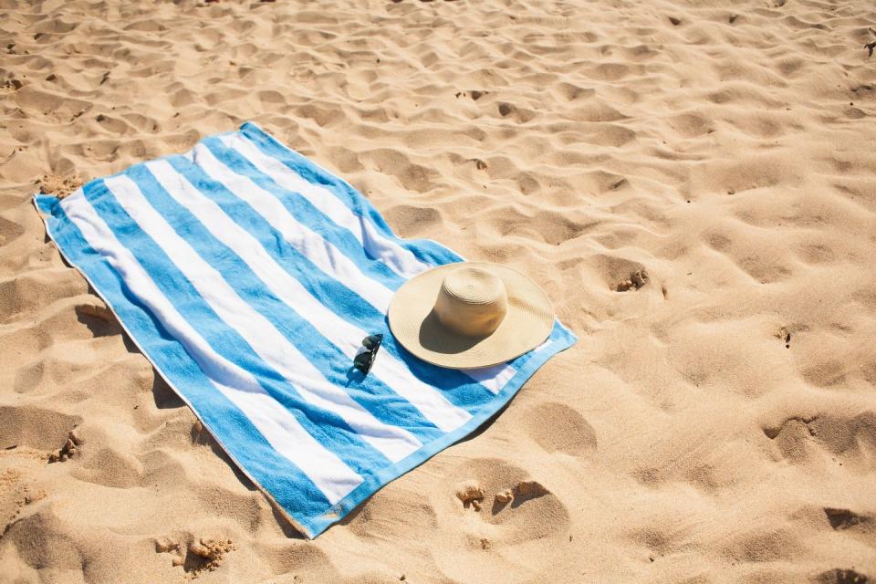 7) Use a beach towel as a yoga mat.