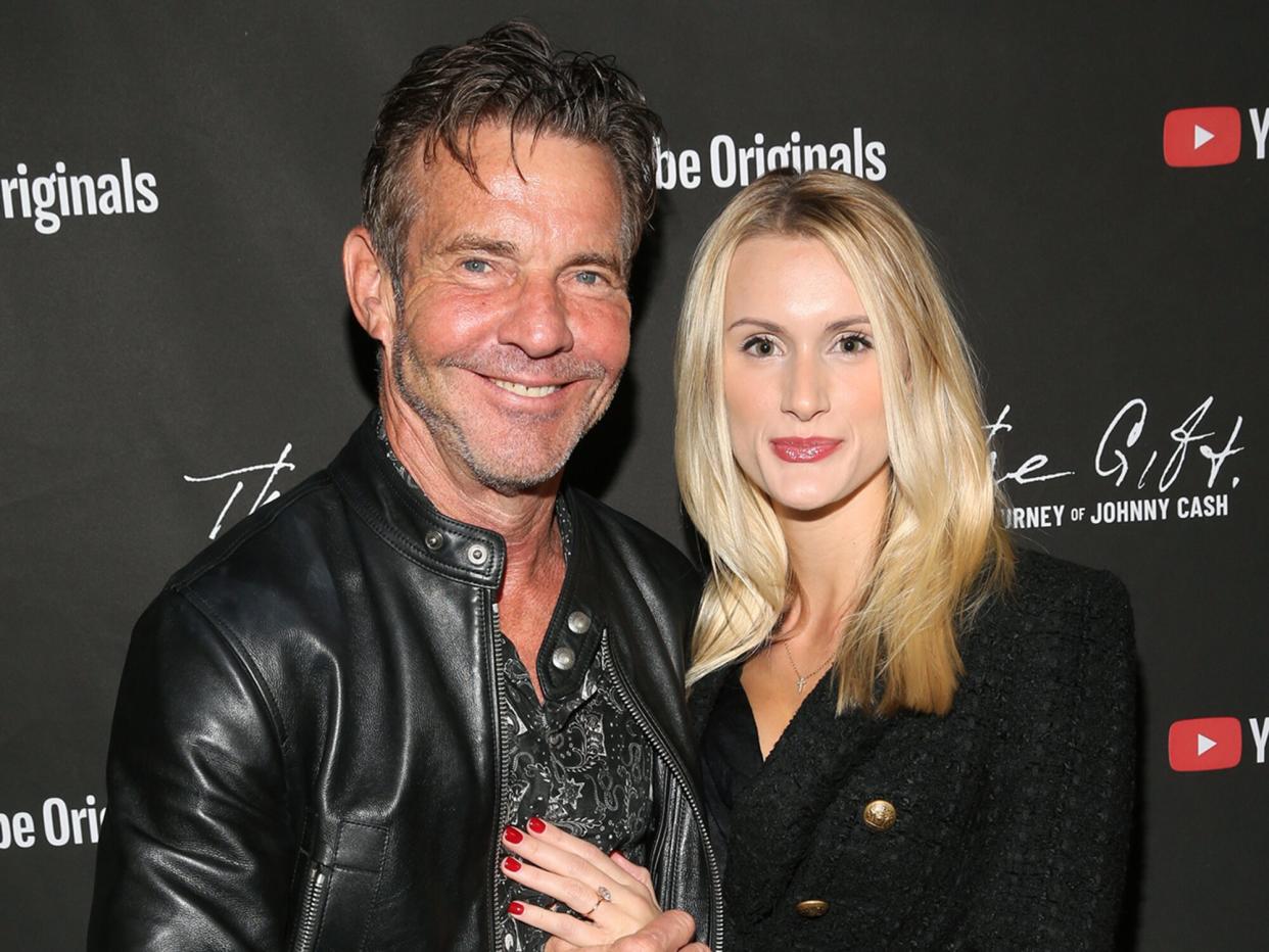 Dennis Quaid and Laura Savoie attend CASH FEST In Celebration Of YouTube Originals Documentary “THE GIFT: THE JOURNEY OF JOHNNY CASH” at War Memorial Auditorium on November 10, 2019 in Nashville, Tennessee