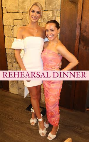 <p>Instagram/thekelseyowens</p> Kelsey Owens (left) shows off her rehearsal dinner look while posing with a friend