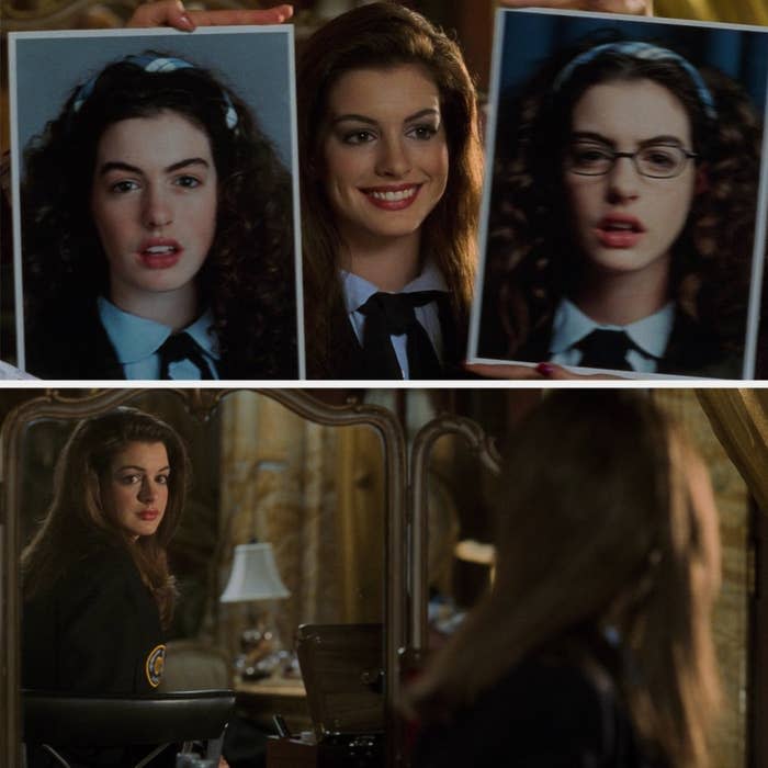 Anne Hathaway in "The Princess Diaries" getting a makeover