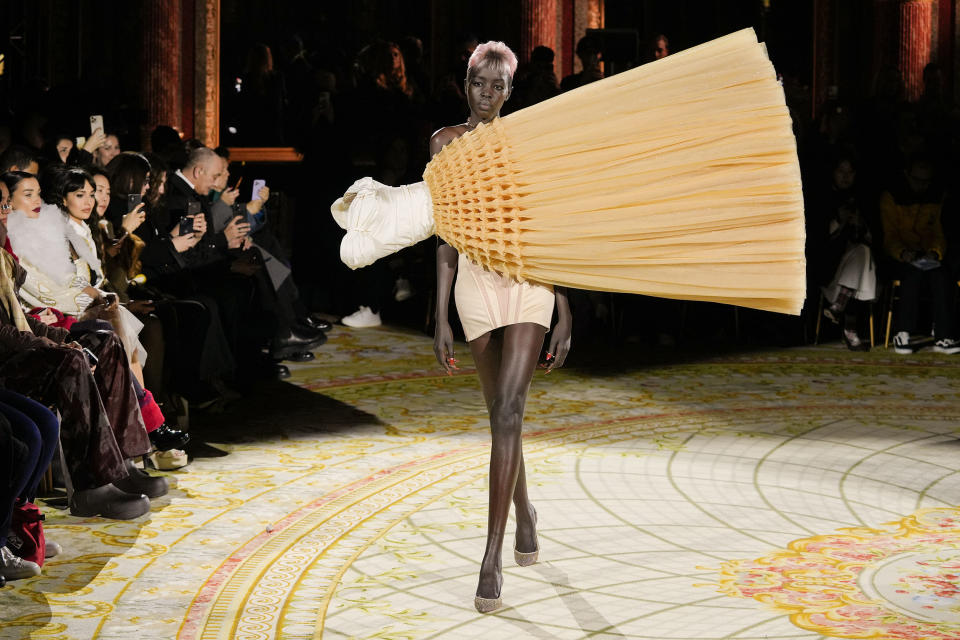 A model walks the runway during the Viktor & Rolf Haute Couture Spring Summer 2023 show as part of Paris Fashion Week on January 25, 2023 in Paris, France.  (Francois Durand / Getty Images)