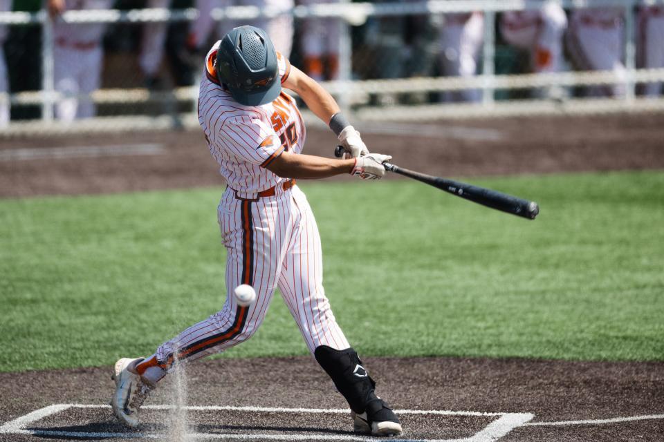 Pleasant Grove takes on Skyridge during a 6A baseball state tournament game at UCCU Ballpark in Orem on Monday, May 22, 2023. | Ryan Sun, Deseret News
