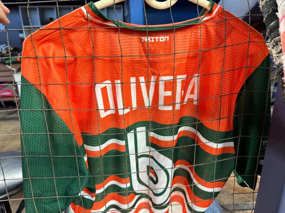 Miami Springs pitcher Brandon Olivera lost his father this past January after he died suddenly from a heart attack at age 53. The team has hung his father’s jersey in the dugout during every game this season.
