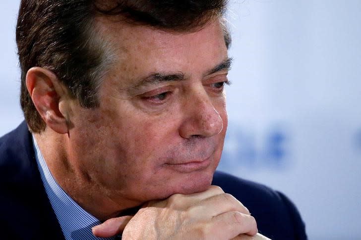 FILE PHOTO: U.S. Republican presidential candidate Donald Trump's campaign chair and convention manager Paul Manafort appears at a press conference at the Republican Convention in Cleveland, U.S., July 19, 2016.  REUTERS/Carlo Allegri/File Photo