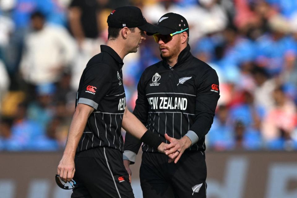 New Zealand’s Matt Henry picked up a hamstring injury limiting their options in the field (AFP via Getty Images)