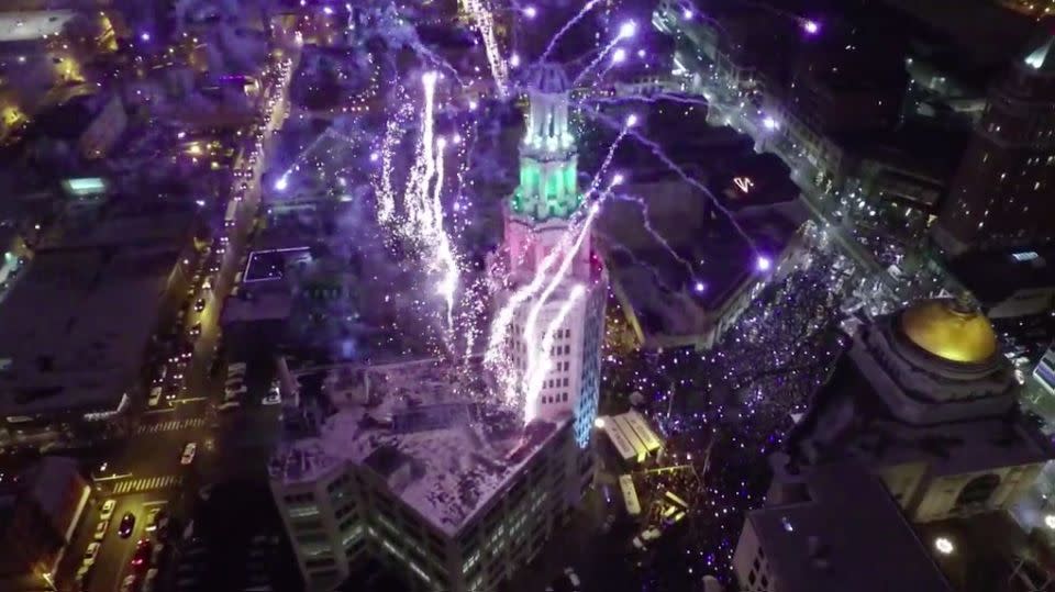 The spectacular view captured by the drone. Photo: LiveLeak