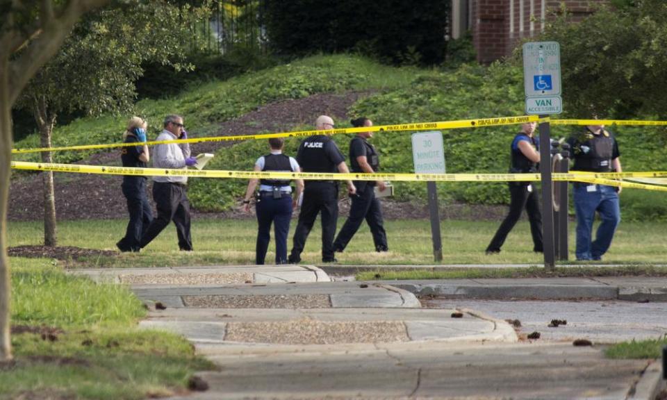 Police at the scene in Virginia Beach.