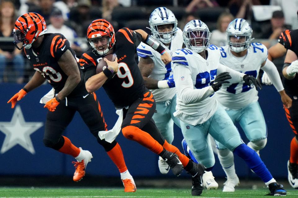 Bengals QB Joe Burrow (9) and an elite Cowboys defense are major reasons those teams are Super Bowl 57 contenders.