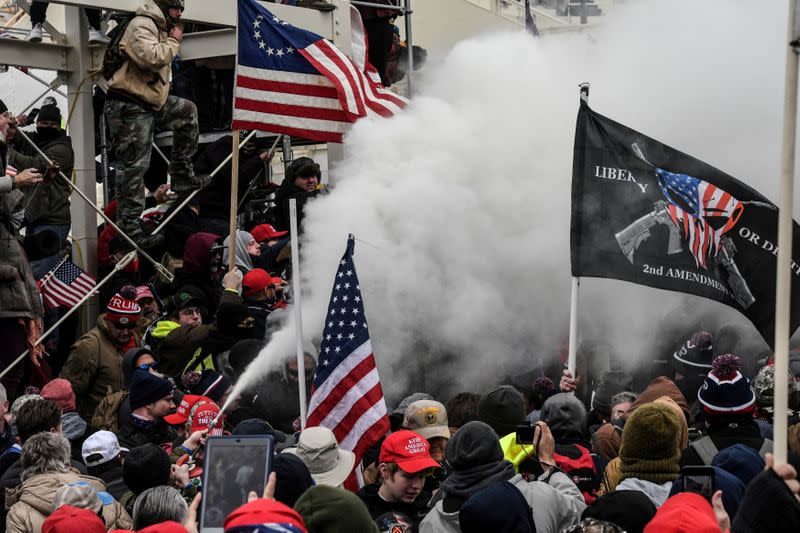 FILE PHOTO: FILE PHOTO: Trump supporters protest during a Stop the Steal rally at the U.S. Capitol