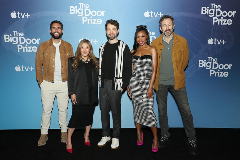 (L-R) Josh Segarra, Ally Maki, David West Read, Gabrielle Dennis and Chris O’Dowd