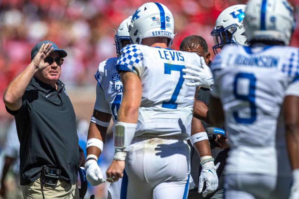 Kentucky head coach Mark Stoops has several needs to fill when the transfer portal opens this month.