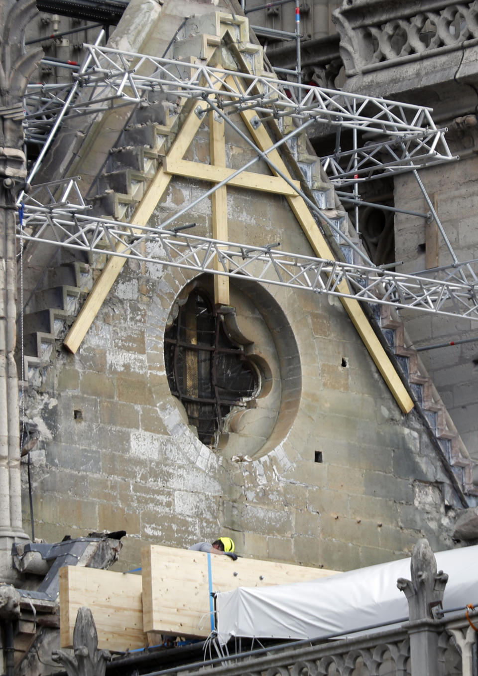 The company involved in renovating Notre-Dame before last week's fire had imposed a strict ban on smoking while up the scaffolding, which some workers ignored. Source: AP