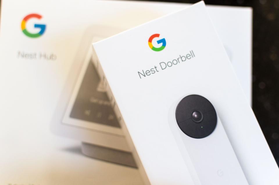 Google Nest Doorbell and Google Hub pack