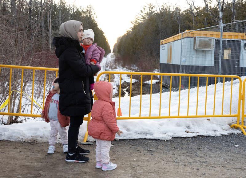 Roxham Road, an unofficial crossing point from New York State to Quebec for asylum seekers in Champlain