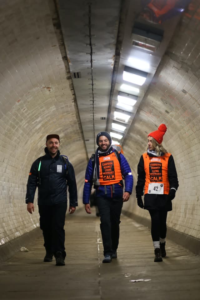 Walkers participating in the first Lost Hours Walk (Hannah Goodwin/Calm/PA)