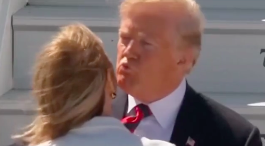 The President had been snapped going in for a kiss with a female ambassador on Saturday, only for it to go disastrously wrong. Source: Getty