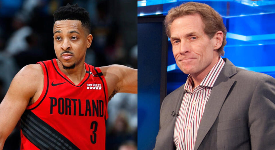 CJ McCollum roasts Skip Bayless for his criticism of Kawhi Leonard.