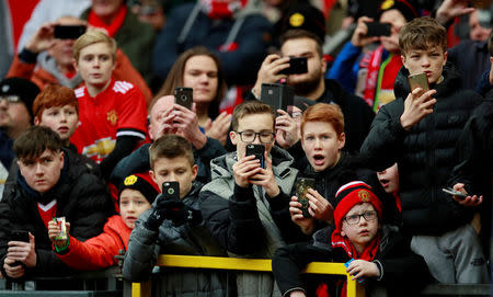 Soccer Football - Premier League - Manchester United vs Brighton & Hove Albion - Old Trafford, Manchester, Britain - November 25, 2017 Manchester United fans before the game Action Images via Reuters/Jason Cairnduff
