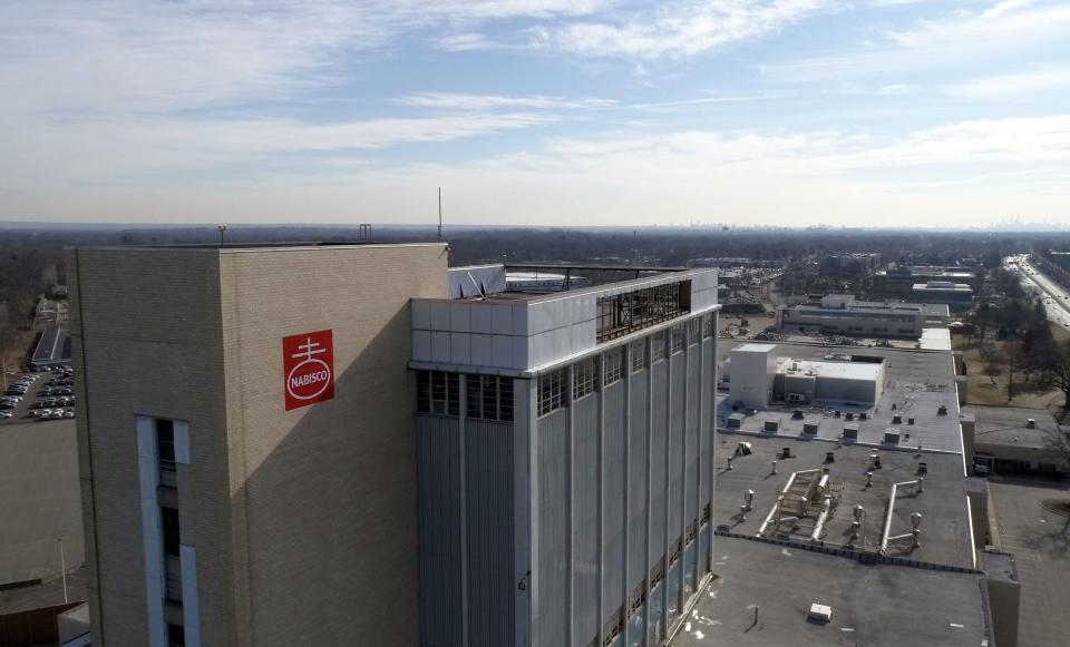 Drone image of the ongoing demolition at the site of the former Nabisco factory on Route 208 in Fair Lawn on Thursday, Feb. 2, 2023.