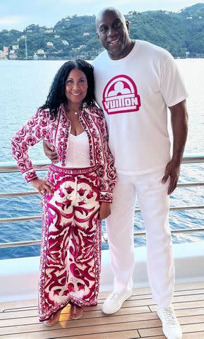 <p>Cookie Johnson/Instagram</p> Magic and Cookie Johnson