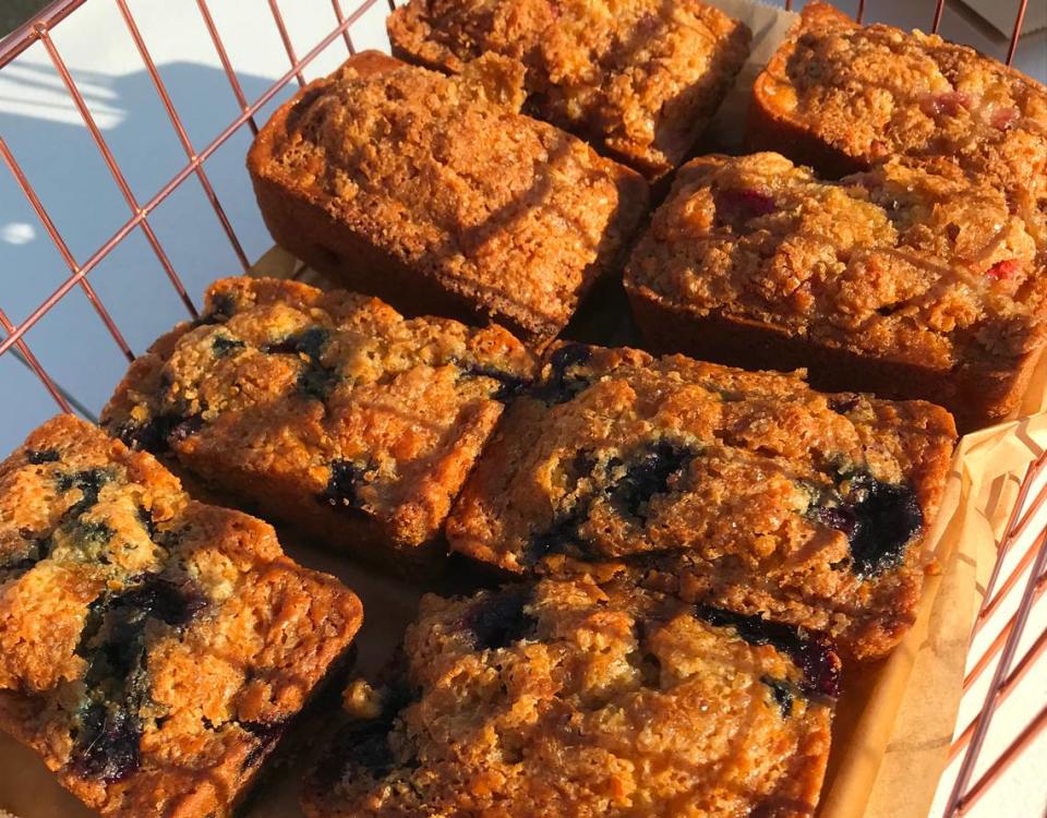 Besides bagels, Salty Bagel owner Mike Milch of Los Osos makes and sells gluten-free blueberry and strawberry muffins.