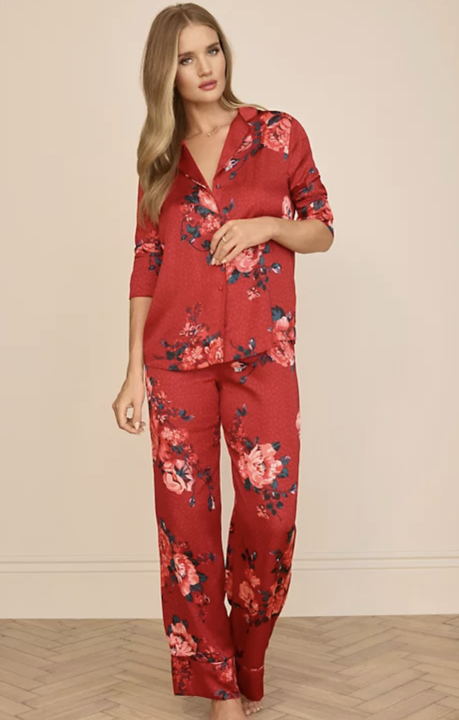 Marks and Spencer Satin Floral Pyjama Set, $35