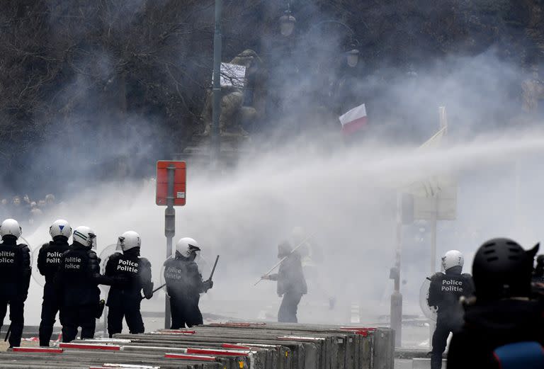 La protesta contra las medidas contra el Covid-19 en Bruselas