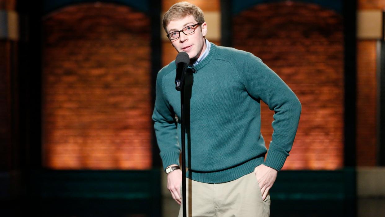  Joe Pera performs on 'Late Night With Seth Meyers'. 