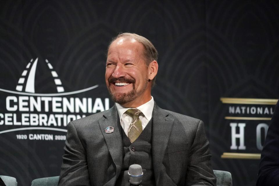 Hall of Fame inductee Bill Cowher speaks to the media Feb. 1, 2020 in Miami.