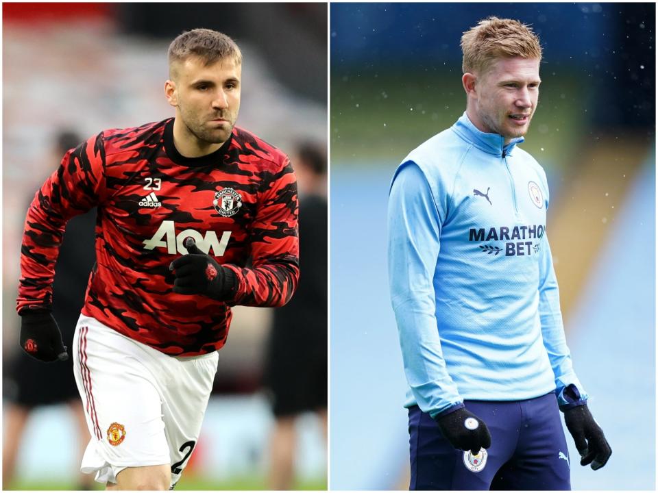 Luke Shaw and Kevin De Bruyne (Getty)