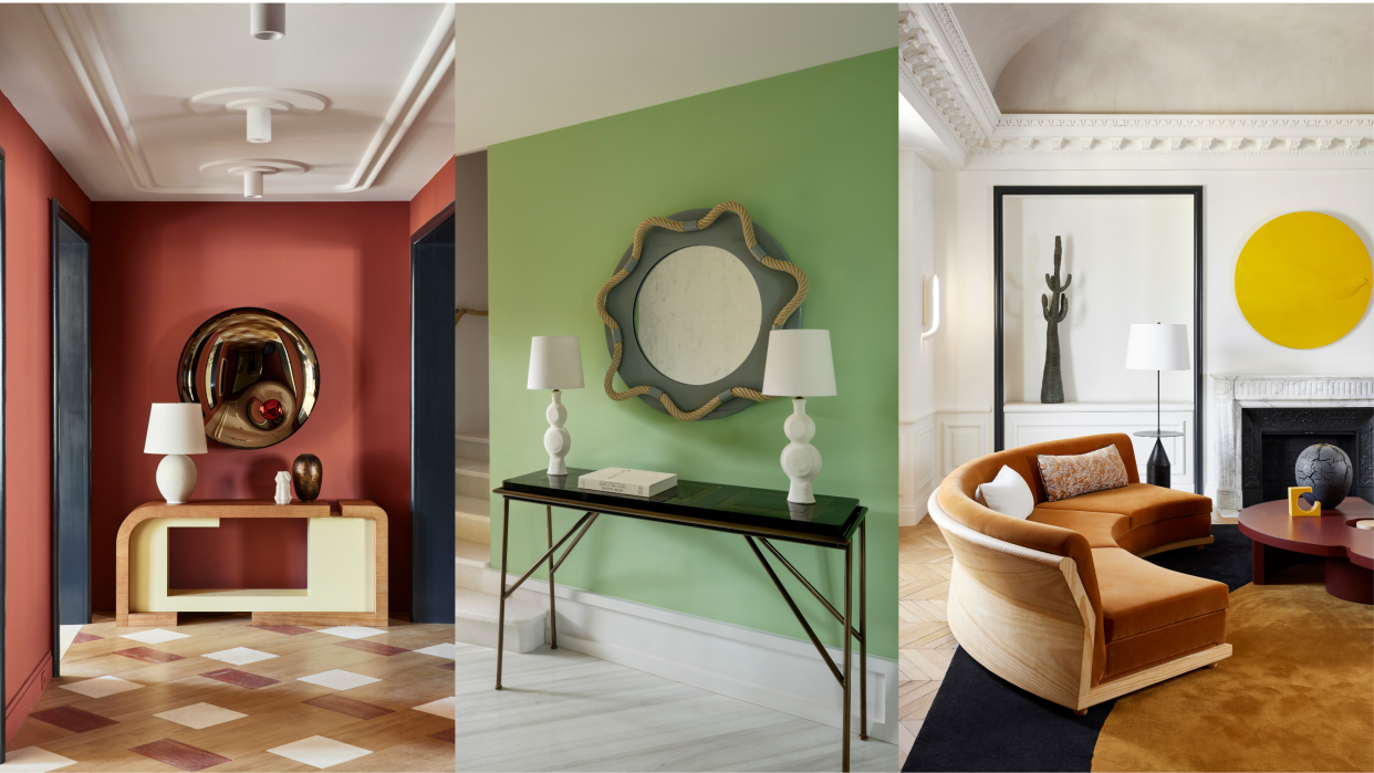  Trio of colorful spaces by Parisian designers. 