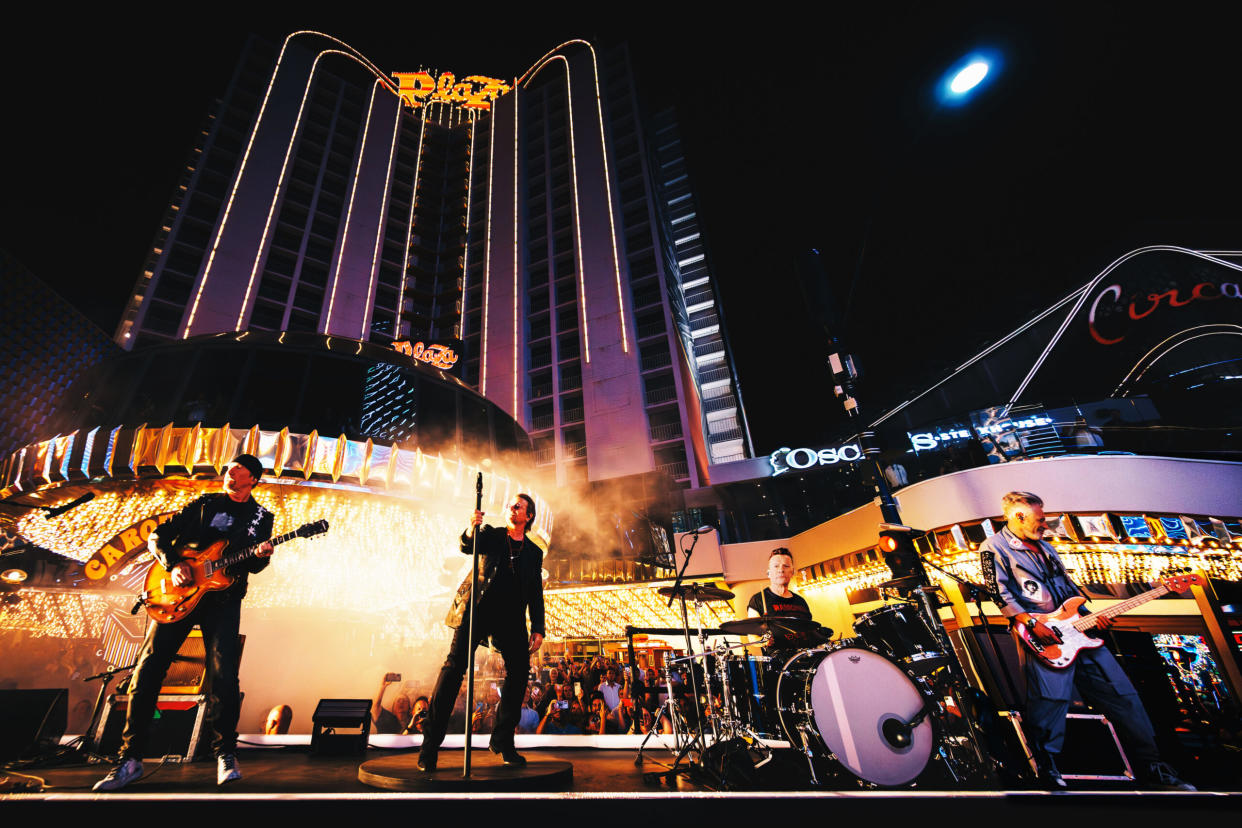 U2 Debuts New Song 'Atomic City' At Las Vegas Video Shoot