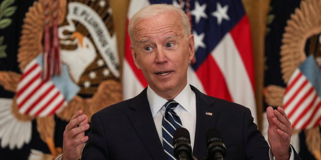 President Joe Biden holds news conference at the White House in Washington