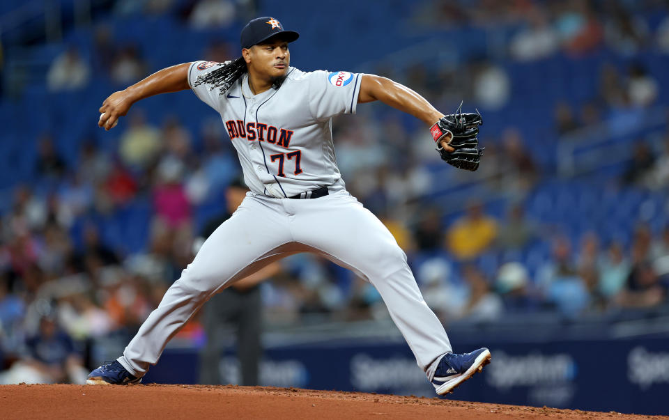 休士頓太空人Luis Garcia。（MLB Photo by Mike Ehrmann/Getty Images）