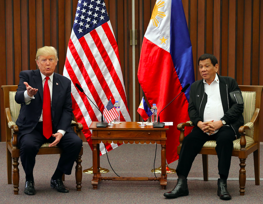 <em>Trump described Rodrigo Duterte, who has vowed to kill every drug dealer in the Philippines, as a ‘good guy’ (Rex)</em>