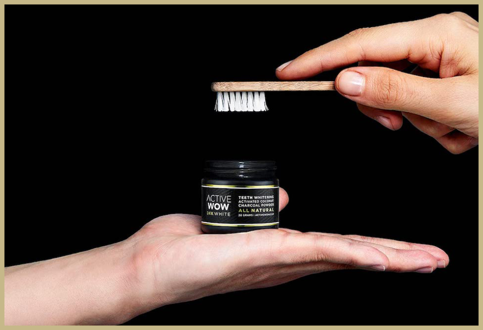 Dip your toothbrush into Active Wow activated charcoal powder on its own, or follow up with toothpaste after. (Photo: Amazon)