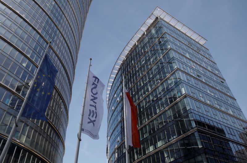 View shows headquarters of EU border agency Frontex in Warsaw