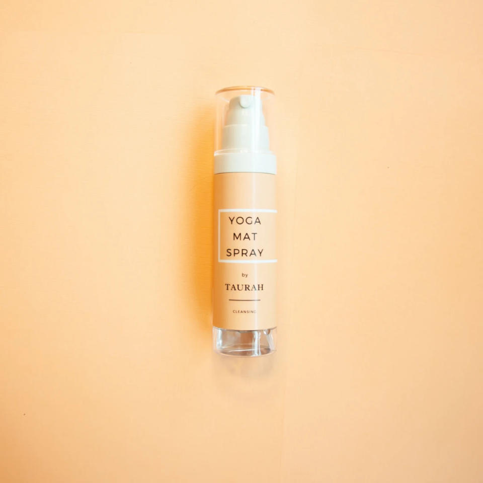 Taurah Yoga Mat Spray. Image via Taurah 