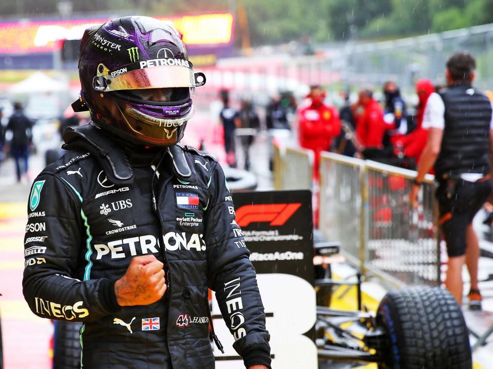 Lewis Hamilton starts the Styrian Grand Prix from pole position: EPA