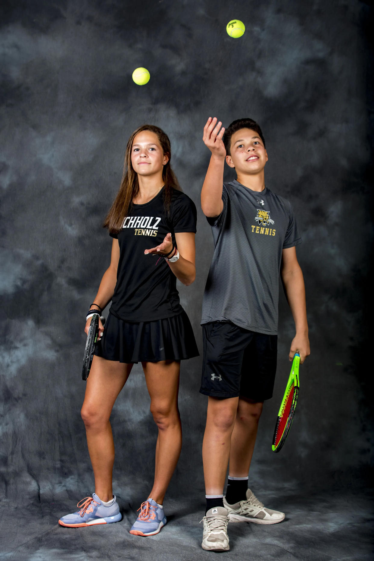 The Gainesville Sun's 2018 Tennis Players of the Year: Emma Shelton, left, and Ben Shelton of Buchholz.