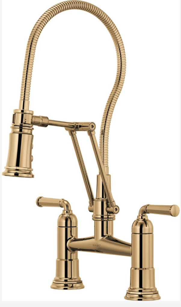 Brizo Rook articulating bridge faucet; $1,330. brizo.com