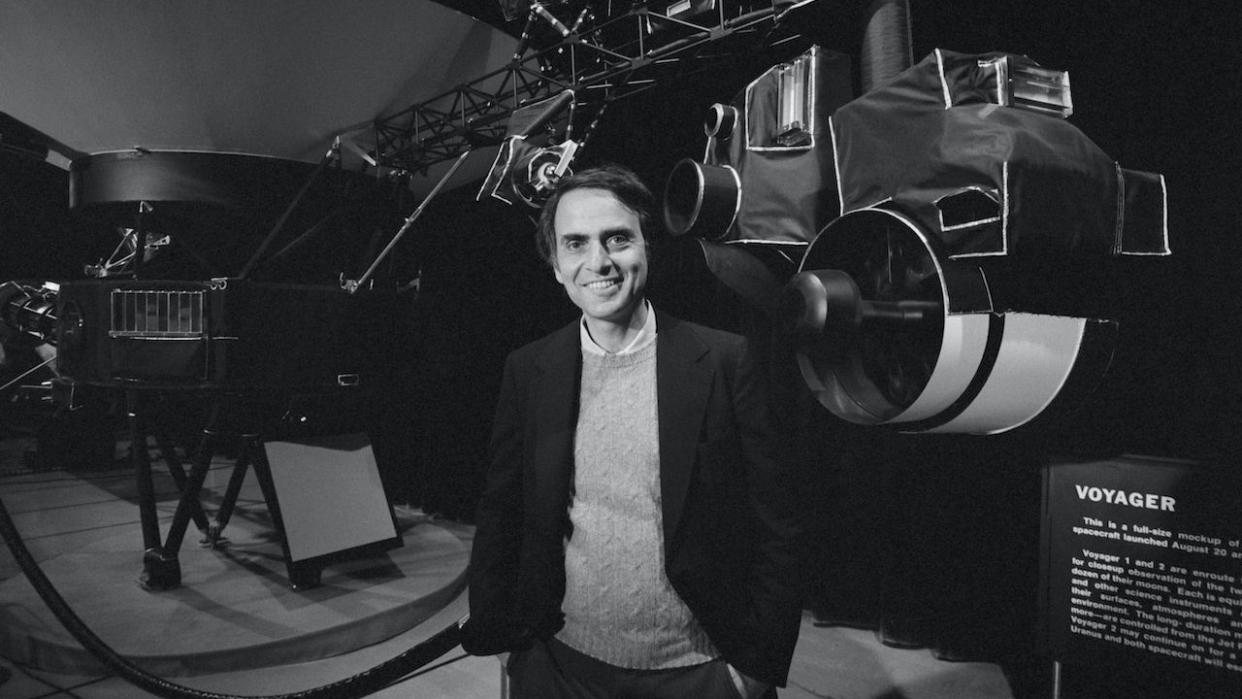  Carl Sagan on a TV set 