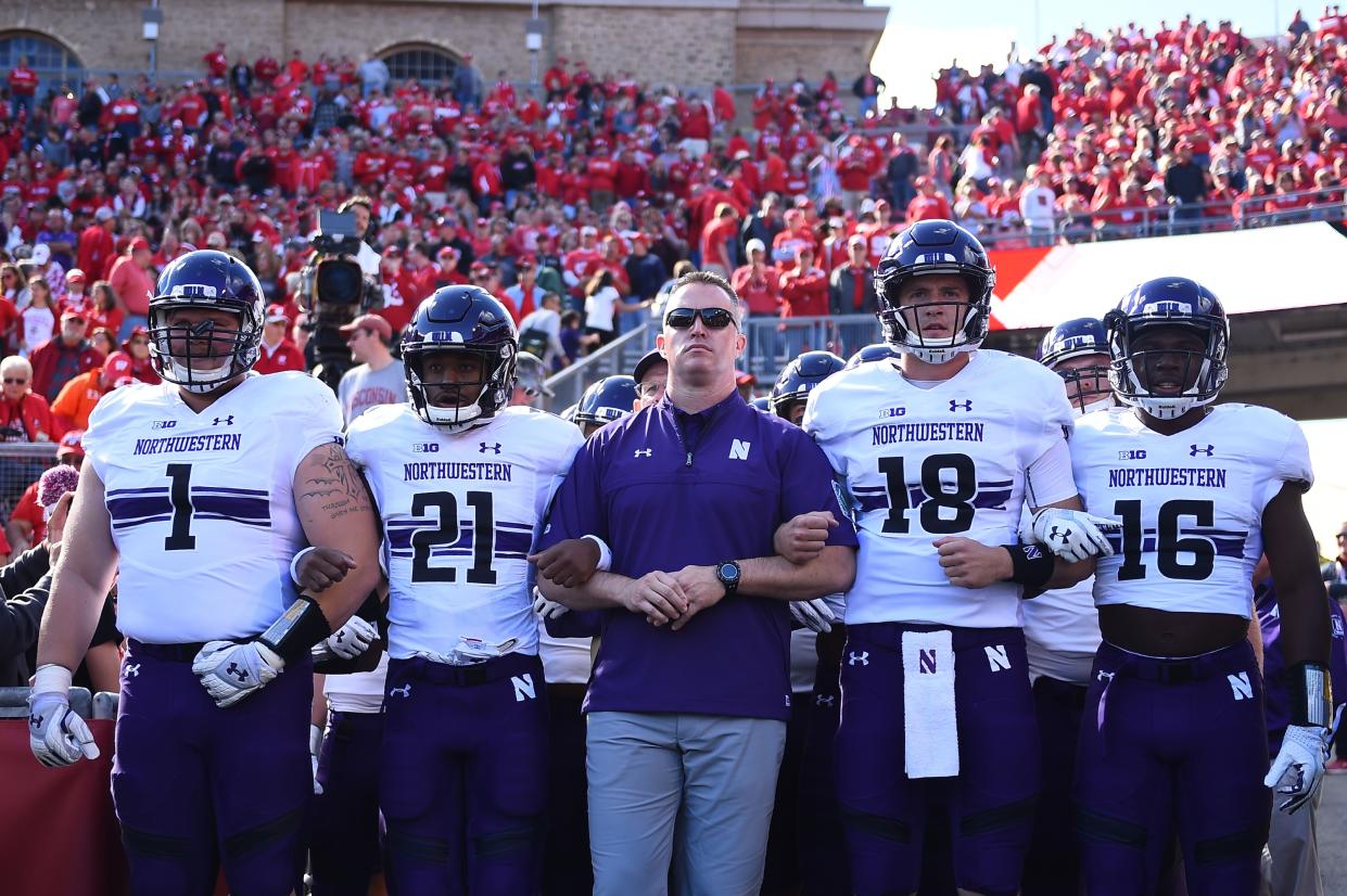 Northwestern enters the Music City Bowl on a seven-game winning streak. (Photo by Stacy Revere/Getty Images)