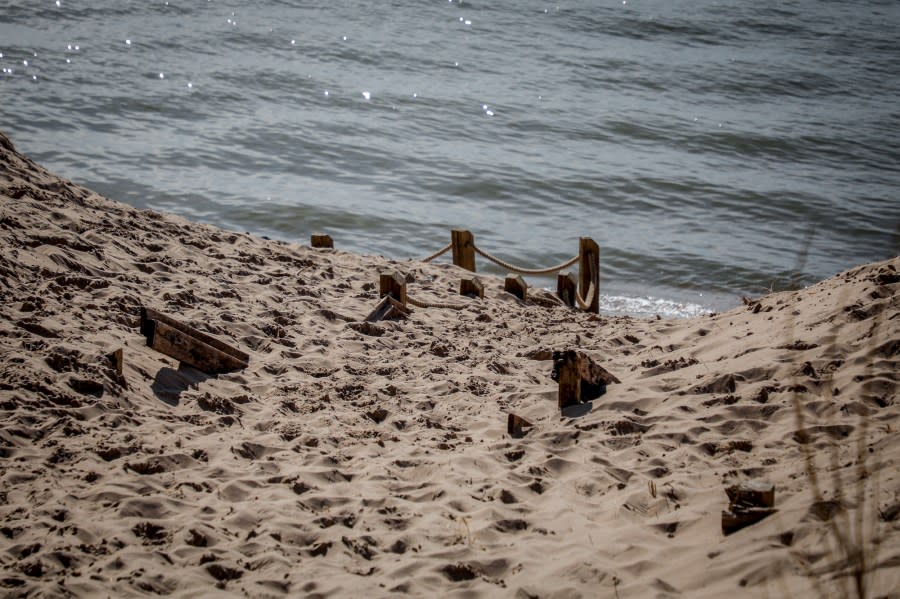 The lakeshore area around Kirk Park in Grand Haven Township. (Photo taken by Michael Buck, Spring 2020)