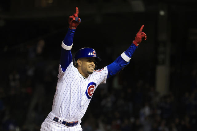 Rafael Ortega of the Chicago Cubs is unable to catch the double by News  Photo - Getty Images