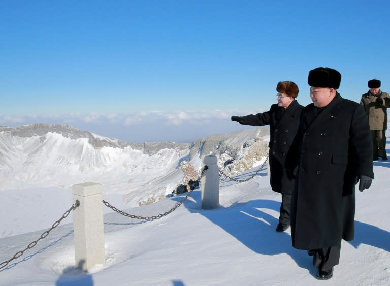 The North on Saturday released photographs of Kim on the summit of the country's highest peak, the fabled 2,750-metre (9,020-foot) Mount Paektu, which he climbed to ponder recent successes in his drive for nuclear statehood