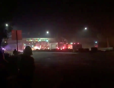 First responders are seen outside Borderline Bar and Grill in Thousand Oaks, California, U.S. November 8, 2018 in this still image obtained from a social media video. Nick Steinwender/via REUTERS