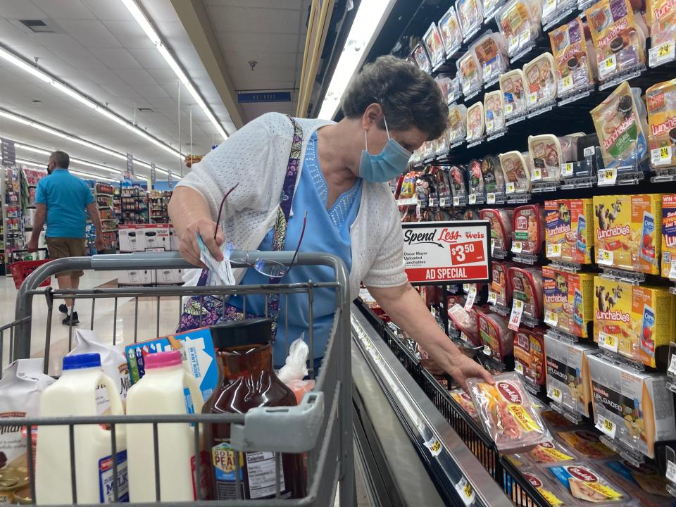 Rehoboth Beach resident Linda Crowe shops at a Weis Markets location in Sussex County in 2021.