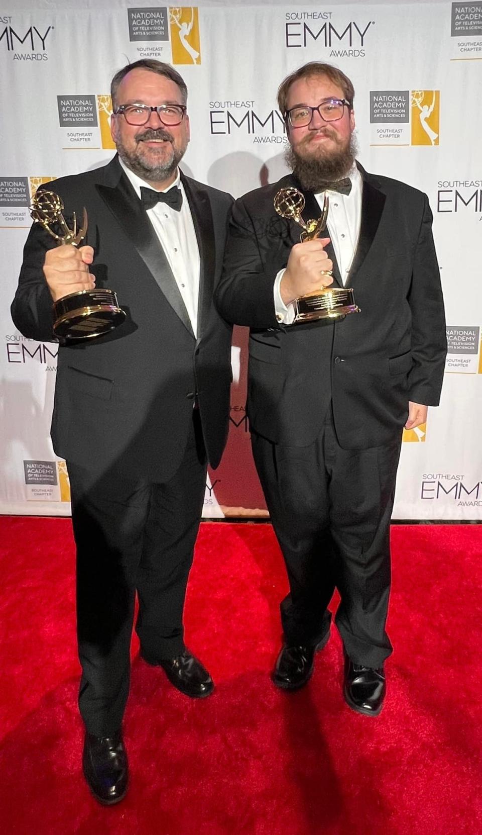 Anthony Thaxton, left, and his son, Bryant Thaxton, each won Emmy Awards for the work they did on a documentary about Ocean Springs artist Walter Inglis Anderson.