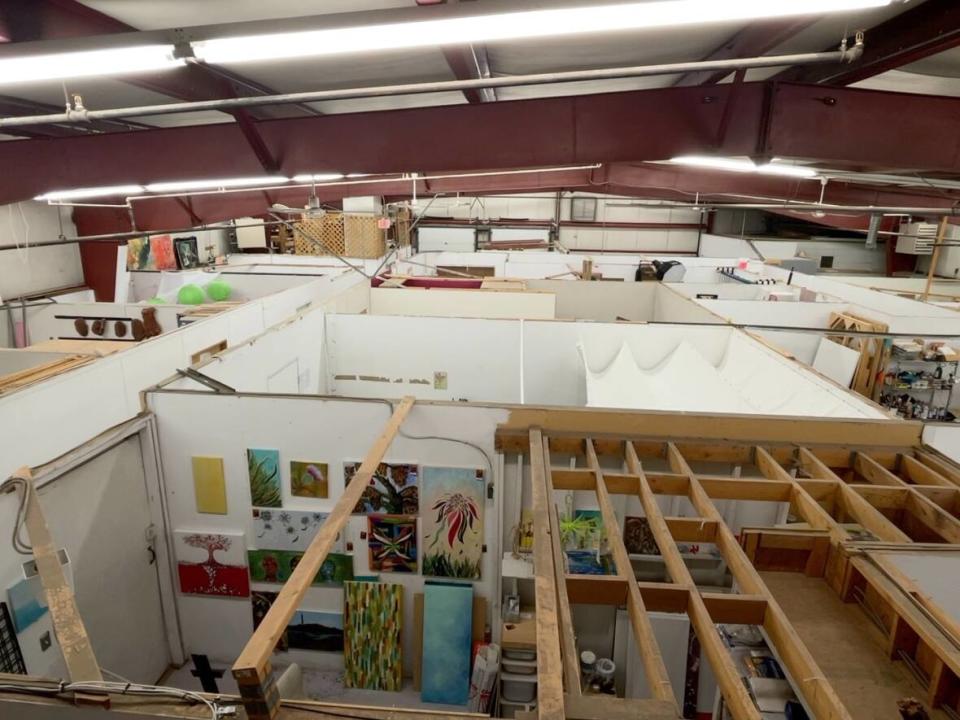 The cost of a studio space is based on square footage, making them affordable options for many artists. (Emily Fitzpatrick/CBC - image credit)